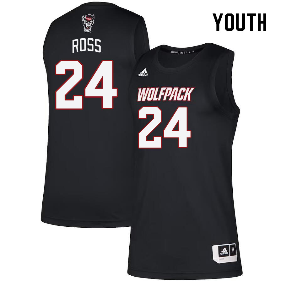 Youth #24 Ernest Ross NC State Wolfpack College Basketball Jerseys Stitched Sale-Black